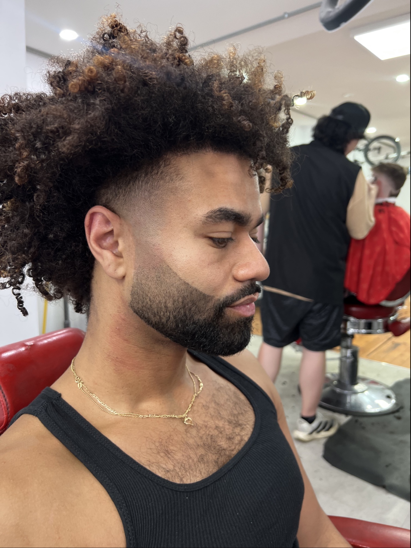 Burst fade, curls